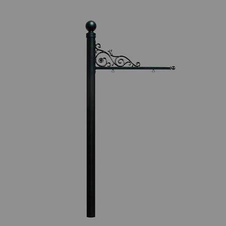 Qualarc Prestige Real Estate Sign System w/Ball Finial, NO BASE, Black color REPST-004-BL